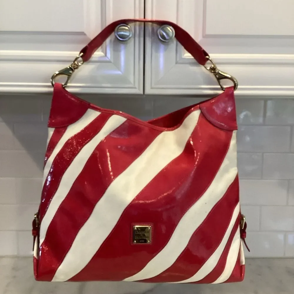 Dooney & Bourke Purse Handbag Leather Zebra Animal Print Shoulder Hobo Bag